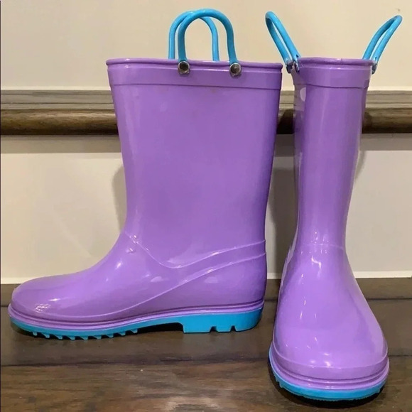 Purple Rubber Rain Boots - Picture 3 of 5